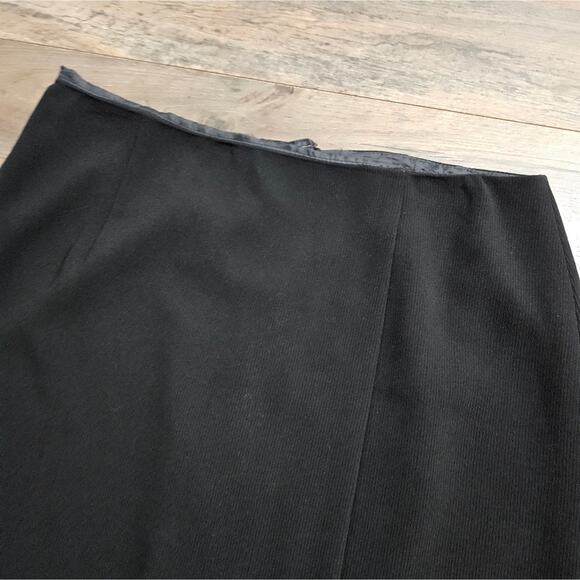 Talbots Petites Pencil Skirt Womens Black 10 Lined Career Front Slit Back Zip - Picture 4 of 12